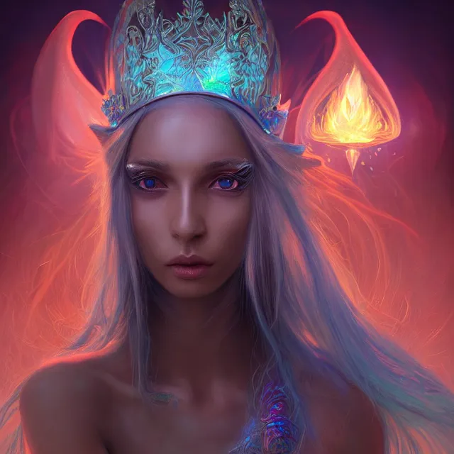 Fantasy queen portrait on Craiyon