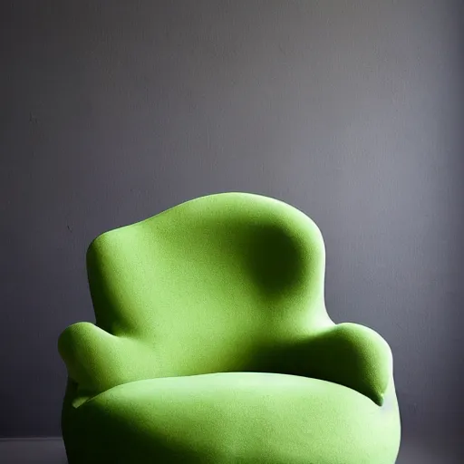 Image similar to an armchair in the shape of an avocado