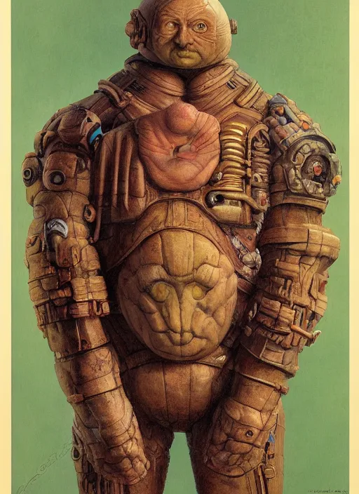 Image similar to full body and head portrait of a sontaran, by lawrence alma-tadema and zdzislaw beksinski and norman rockwell and jack kirby and tom lovell and greg staples, artstation creature art