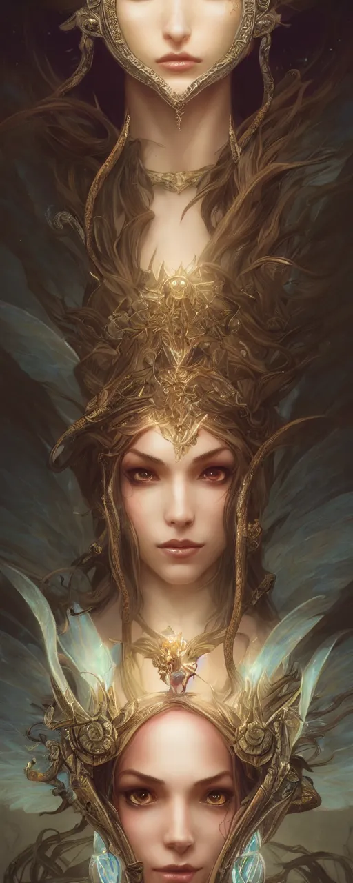 Image similar to sensual breath of the wild great fairy, dark fantasy esoteric , closeup, D&D, fantasy, intricate, elegant, highly detailed, digital painting, artstation, concept art, matte, sharp focus, illustration, art by Artgerm and Tom Bagshaw and Greg Rutkowski and Alphonse Mucha