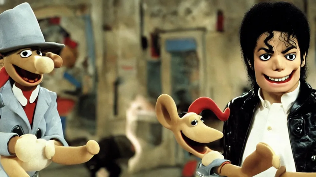 Image similar to Michael Jackson in Wallace and Gromit