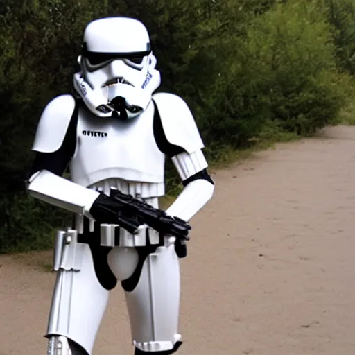 Prompt: stormtrooper wearing a bikini