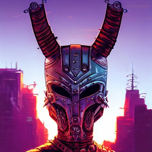 Image similar to cyberpunk viking helmet mask warrior goddess robot ninja fantasy, art gta 5 cover, official fanart behance hd artstation by jesper ejsing, by rhads, makoto shinkai and lois van baarle, ilya kuvshinov, ossdraws