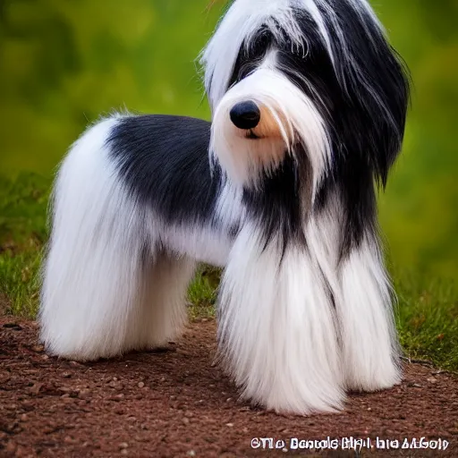 Image similar to TY beanie baby (bearded collie dog), ultra high resolution, cute, adorable, fluffy, 70mm/f2.8, imax