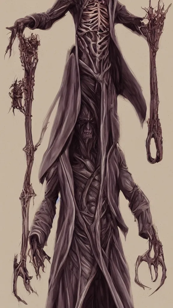 Image similar to plastination wizard, realistic, wearing robes, full body, standing in crypts, artgerm, artstation