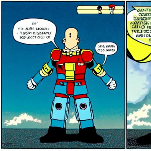 Image similar to anime dilbert gundam, by scott adams