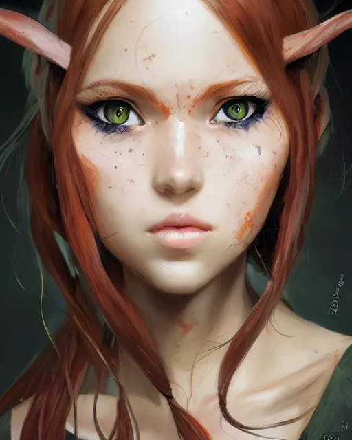 Prompt: portrait Anime Aela the Huntress girl cute-fine-face, pretty face, realistic shaded Perfect face, fine details. Anime. realistic shaded lighting by Ilya Kuvshinov Giuseppe Dangelico Pino and Michael Garmash and Rob Rey, IAMAG premiere, aaaa achievement collection, elegant freckles, fabulous