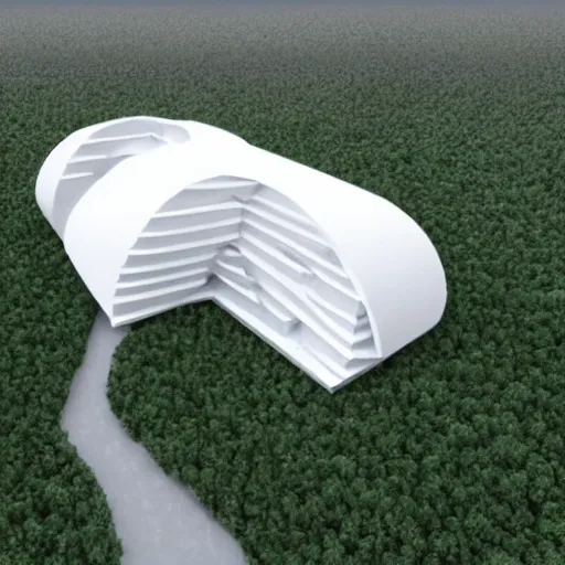 Image similar to 3d printed building, by norman foster