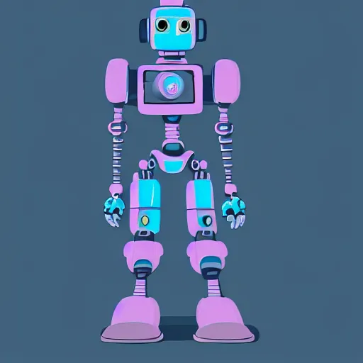 Image similar to a robot with a crt monitor for a head and wearing a leather bomber jacket, black sweatpants, pastel aesthetic, studio ghibli, character design, fantasy, 8 k resolution