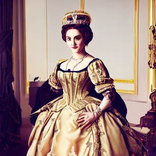 Image similar to portrait of madonna as a royal lady of victorian era, ultra realistic, canon 3 5 mm photography