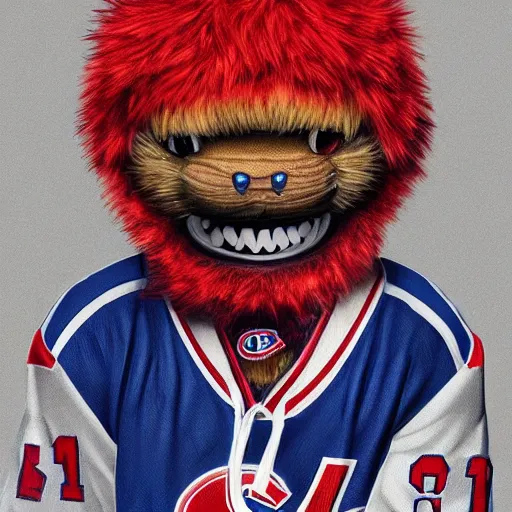 Image similar to anime Portrait of Youppi the Habs Montreal Canadiens Mascot as a very cute powerful and friendly pokemon, highly detailed anime, high evolution, 1990s, legendary, smooth, sharp focus, dynamic lighting, intricate, trending on ArtStation, illustration pokemon, art by WLOP