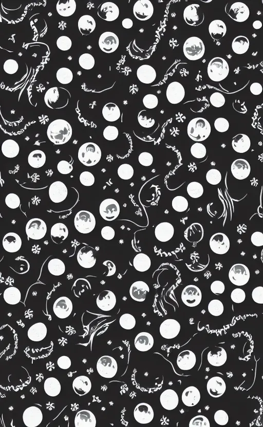 Image similar to phases of the moon pattern black background