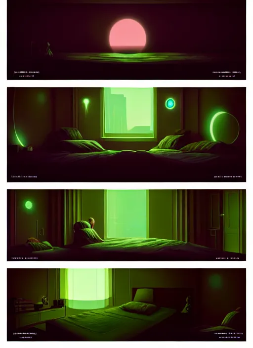 Prompt: high depth, collective civilization bedrooms, calm, healing, resting, life, hybrids, scifi, glowing lights, published concept art, art in the style of all and none and everything and infinity, night long exposures