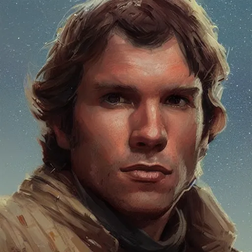 Image similar to portrait of a man by greg rutkowski, the father of han solo, star wars expanded universe, he is about 3 0 years old, highly detailed portrait, digital painting, artstation, concept art, smooth, sharp foccus ilustration, artstation hq