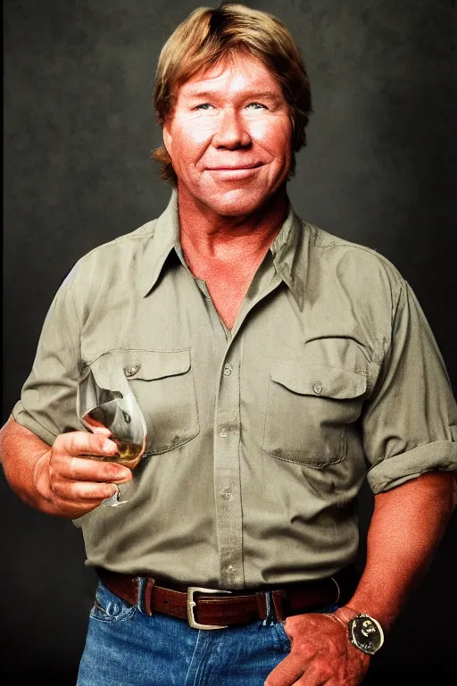 Prompt: 📷 portrait of steve irwin is a wine 🍷, made of drink, still image, dynamic lighting, 4 k