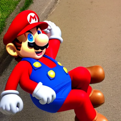 Image similar to mario in real life, photography