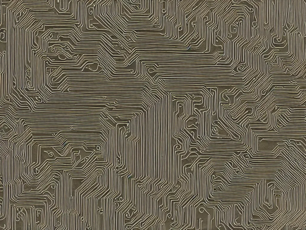 Image similar to modeled circuit board, clay material