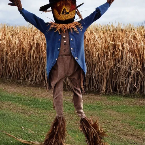 Prompt: a scarecrow doing a catwalk, famous, show, ♥️