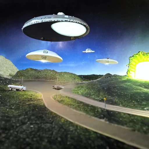 Image similar to ufo landings diorama