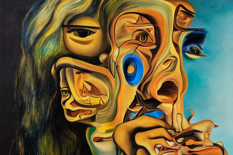 Image similar to portrait of a uncanny painter by Chor Boogie and Salvador Dali collaboration