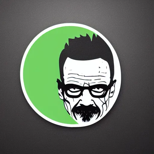 Prompt: logo design, walter white as the joker