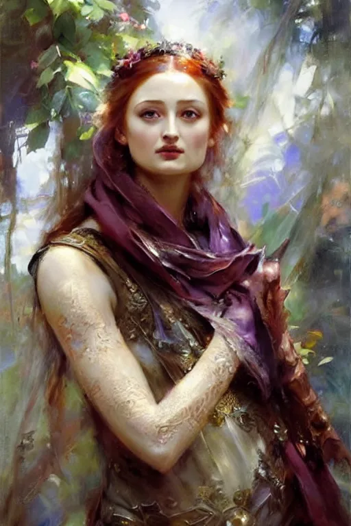 Image similar to sansa, painting by daniel gerhartz, alphonse murac, detailed art, fantasy