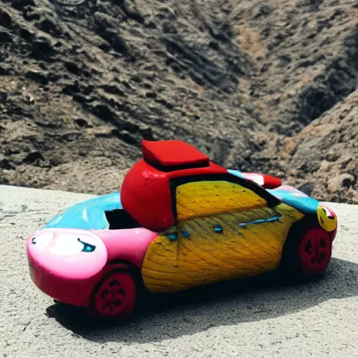 Prompt: ( car ) figurine on the road, car looks like [ elephant ]