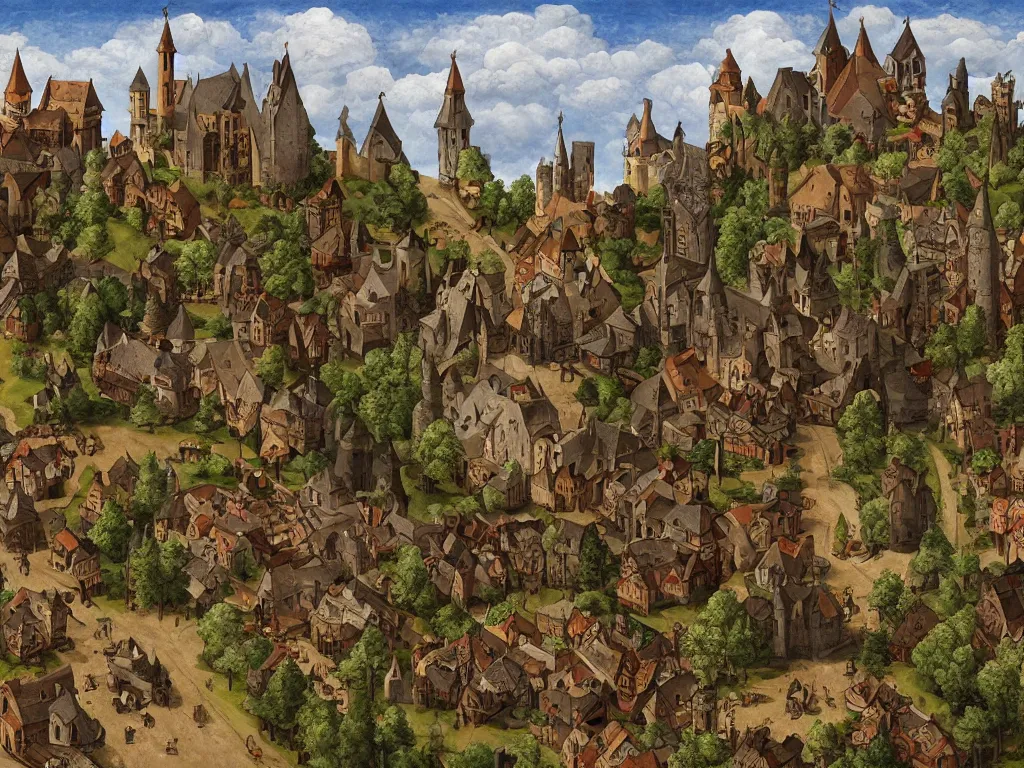 Prompt: medieval scenic