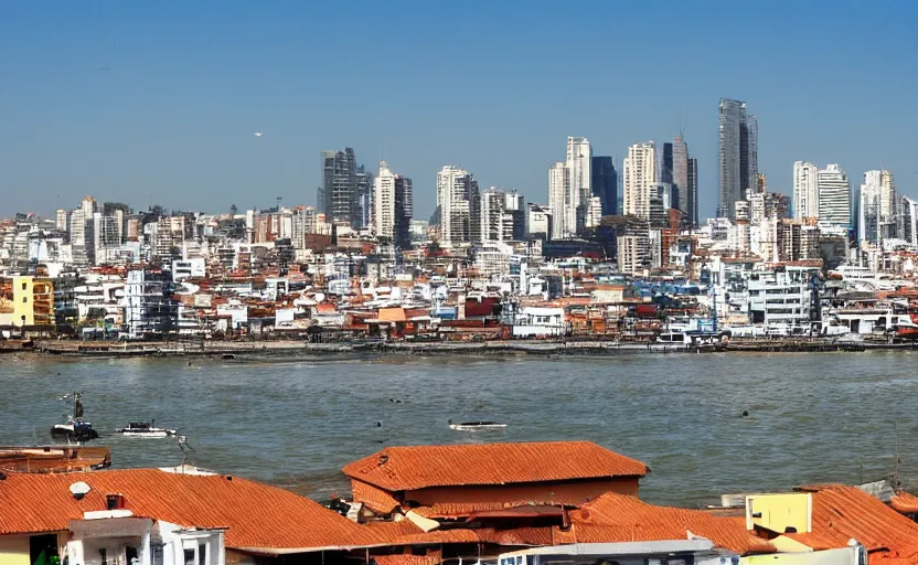 Image similar to skyline of latin american city viewed from the sea