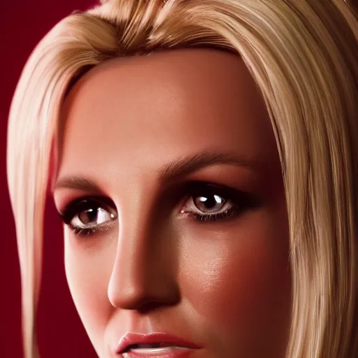 Prompt: a closeup photorealistic photograph of britney spears.. film still. brightly lit scene. this 4 k hd image is trending on artstation, featured on behance, well - rendered, extra crisp, features intricate detail, epic composition and the style of unreal engine.