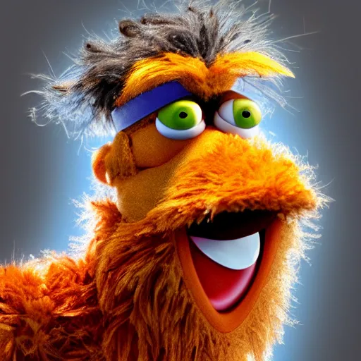 Prompt: stunning award winning hyperrealistic hdr 8 k highly detailed digital painting, trending on artstation of beaker from the muppets as thor