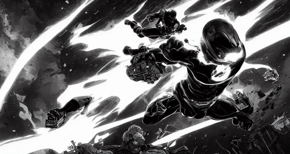 Prompt: the space ghost rider, 8 k, very high resolution, photo, greg rutkowski, black and white, processing, extremely hyperdetailed