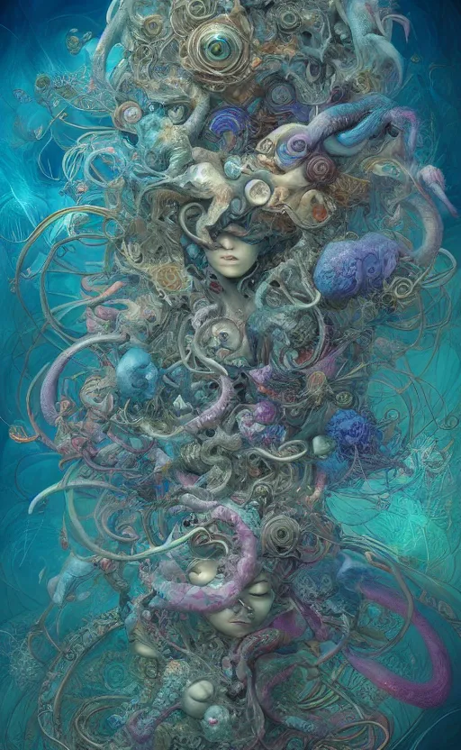 Prompt: a whirlwind of souls rushing inside the metaverse, gorgeous, great barrier reef, intricate, in the style of james jean, brian froud, hyperdetailed, sharp focus, intricate concept art, digital painting, ambient lighting, 4 k, hdt, artstation trending on gsociety, trending on artstationhq, hyper quality