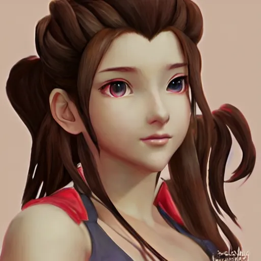 Prompt: concept art of aerith gainsborough, trending on artstation