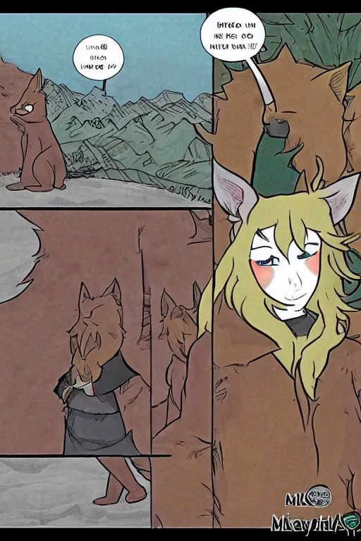 Image similar to a graphic novel comic about medival anthropomorphic foxes, by mike holmes, manga, webcomic, by kawacy