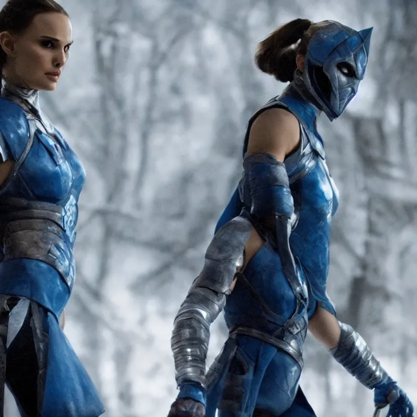 Prompt: natalie portman as subzero from mortal combat, ultra realistic, movie screenshot, cinematic, epic, sense of awe