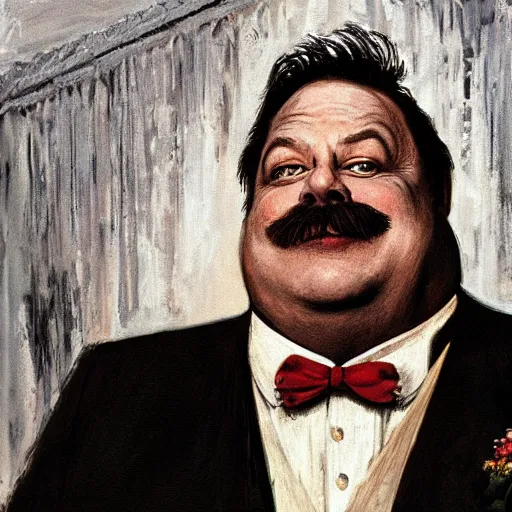 Image similar to mr. creosote, in the style of terry gilliam, detailed, 4 k