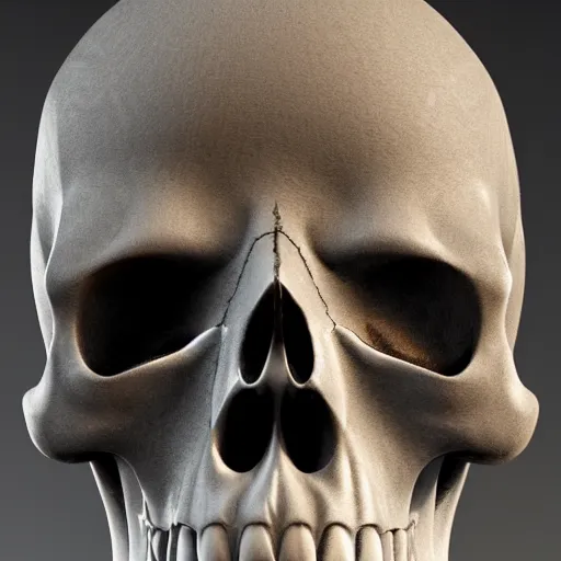 Image similar to skull, marble statue, highly detailed, 4 k