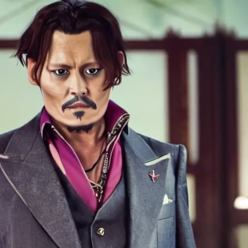 Prompt: A film still of Johnny Depp from Genshin Impact