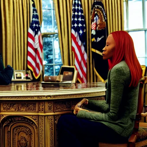 Image similar to Jen Psaki and Tupac Shakur acting fools high on LEAN in the oval office , Photograph By Rineke Dijkstra; by Yoichi Okamoto