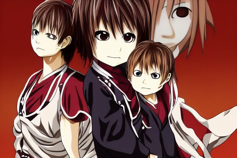 Image similar to sougo okita, brown hair, kewpie mayonnaise, red eyes, gintama