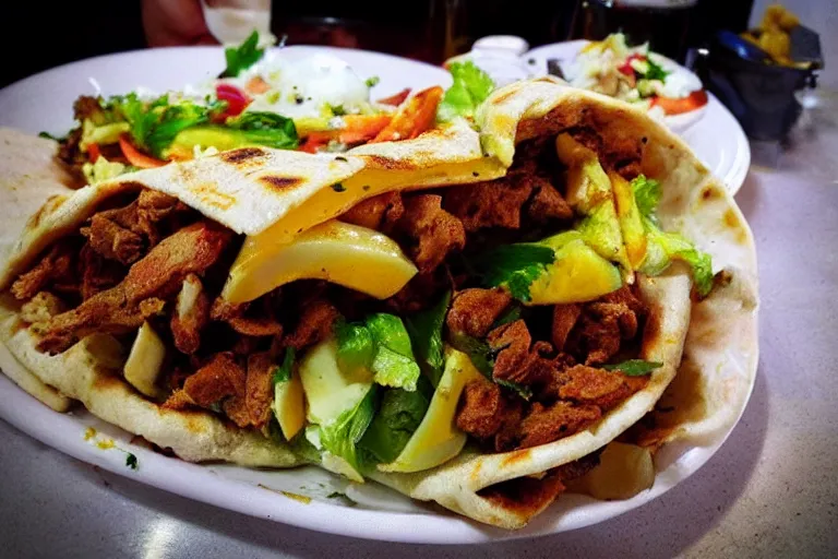 Image similar to very tasty shawarma. close up. food photo award winner. trending on instagram