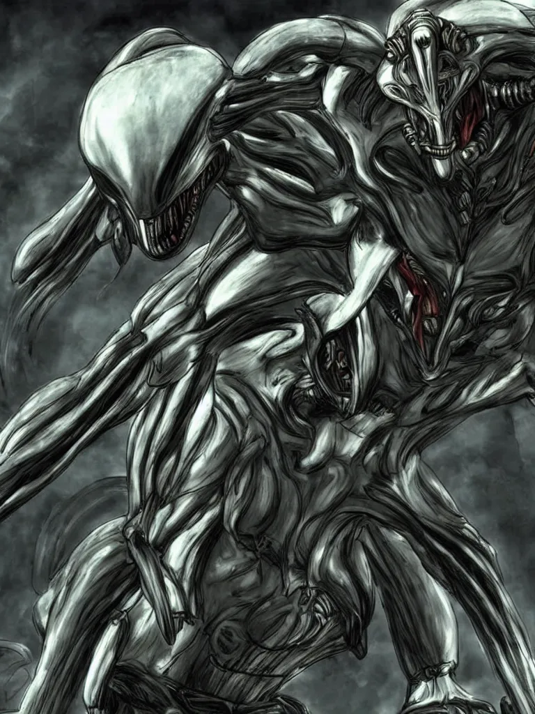 Prompt: Metal Gear Rex as a Xenomorph from the movie Alien.