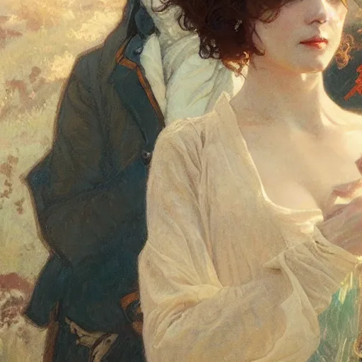 Image similar to pride and prejudice, intricate, elegant, highly detailed, greg manchess, mucha, liepke, ruan jia, jeffrey catherine jones, ridley scott