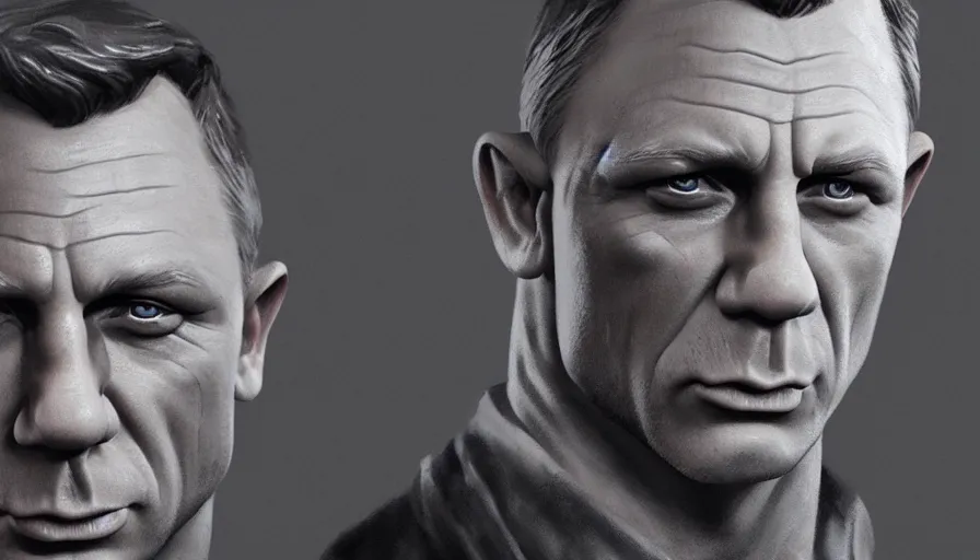 Image similar to daniel craig hand painted figurine, hyperdetailed, artstation, cgsociety, 8 k