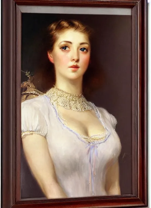 Image similar to a portrait of a pretty young lady by adolf hiremy - hirschl