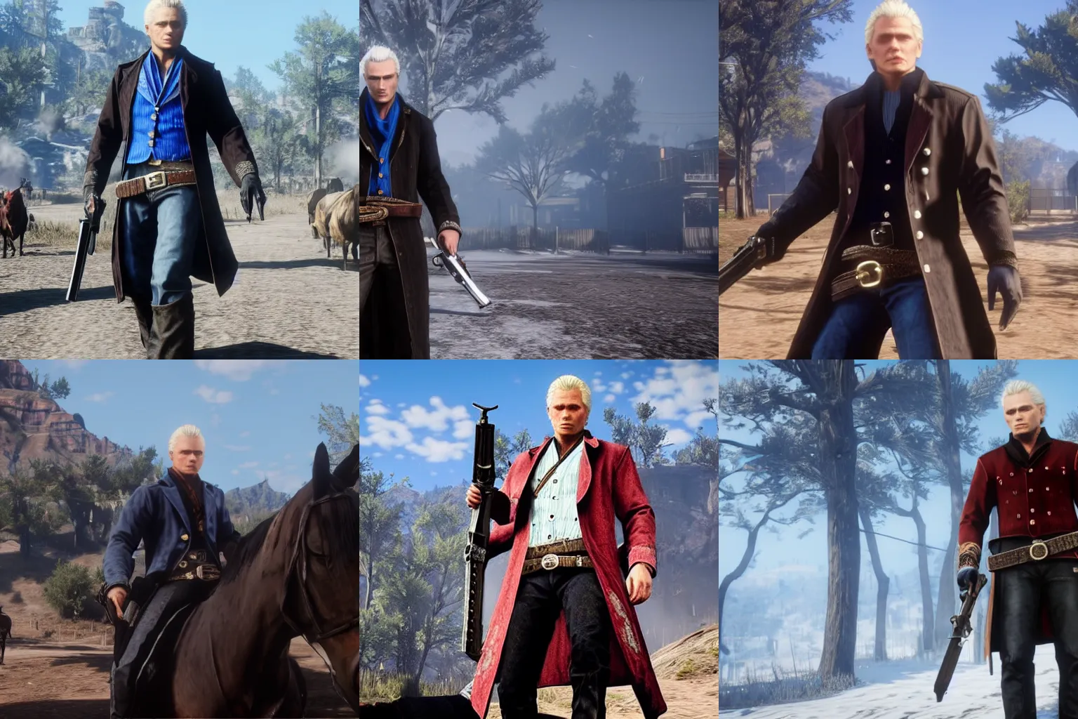 Prompt: Vergil in Red Dead Redemption 2