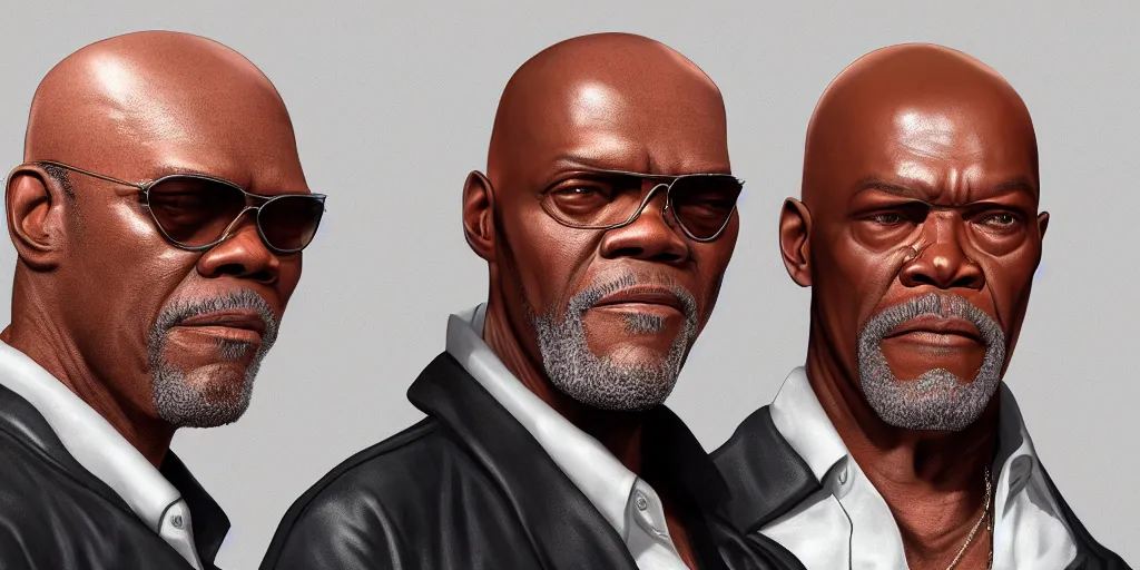 Prompt: highly detailed full - body samuel l jackson and john travolta, perfect symmetrical eyes, by eddie mendoza and tyler edlin, 8 k resolution