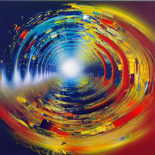 Image similar to abstract art representing momentum, oil painting by john berkey and gabriel dawe, masterwork