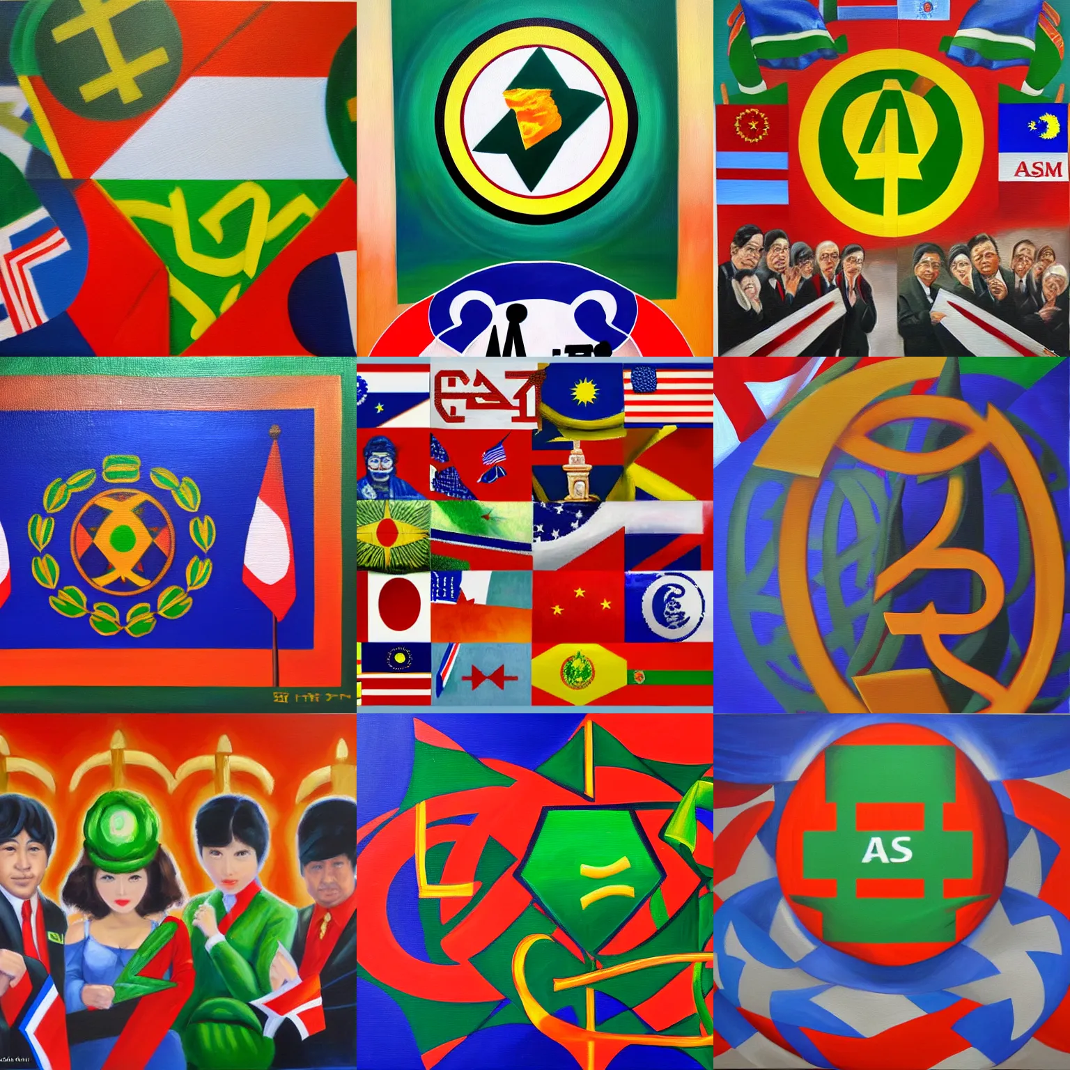 Prompt: 4chan /int/ asean poster, oil painting